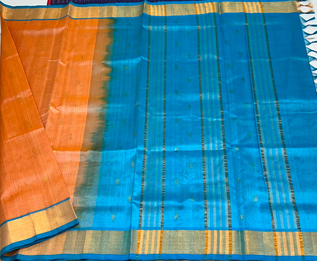 Handloom silk cotton saree with buttas - MS226