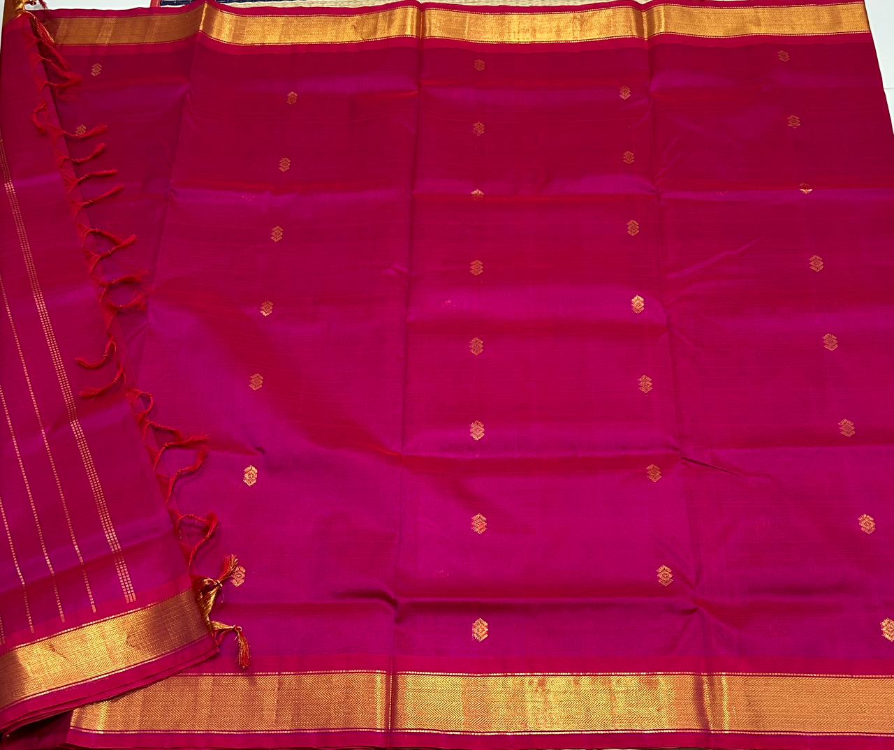 Handloom silk cotton saree with buttas - MS117