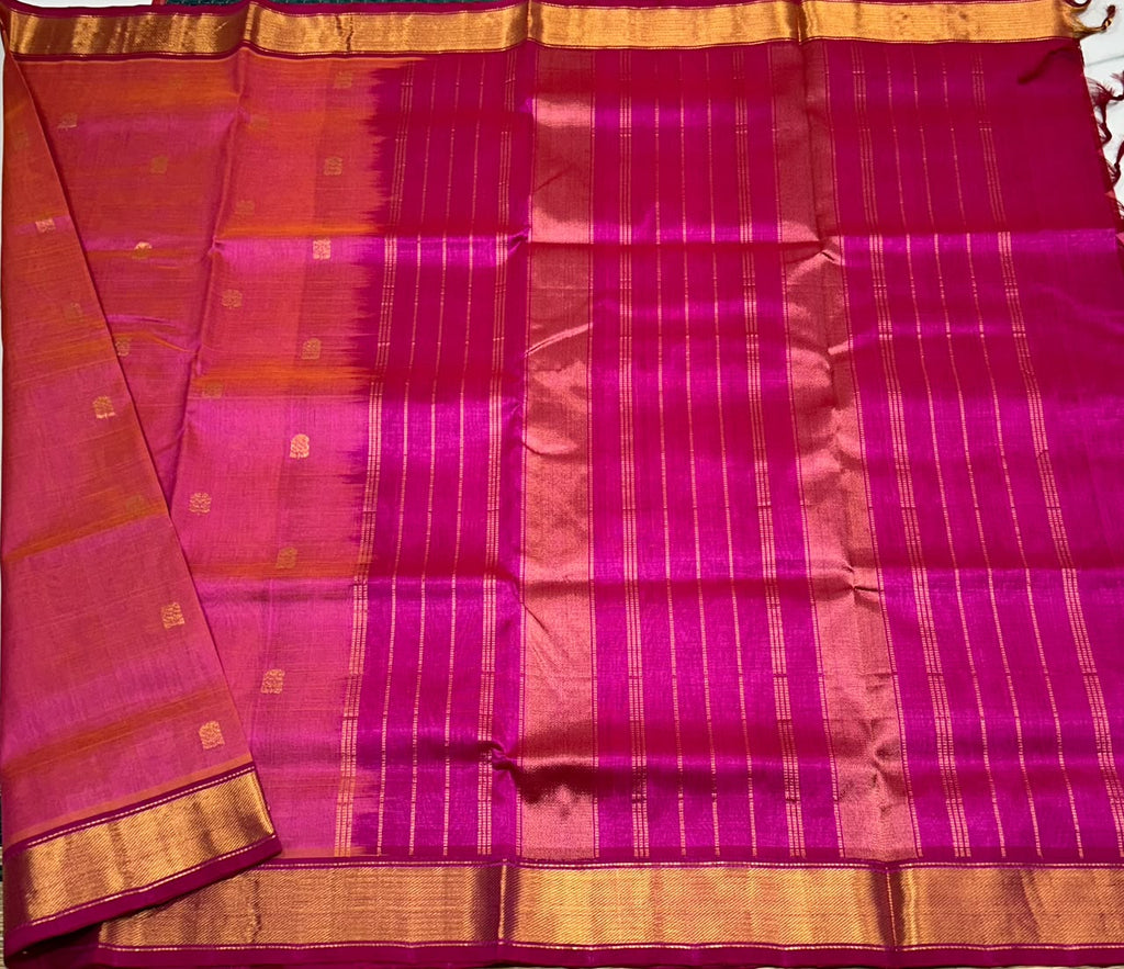 Handloom silk cotton saree with buttas - MS389