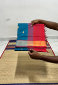 Handloom semi silk cotton saree kaddi border with buttas - MS001