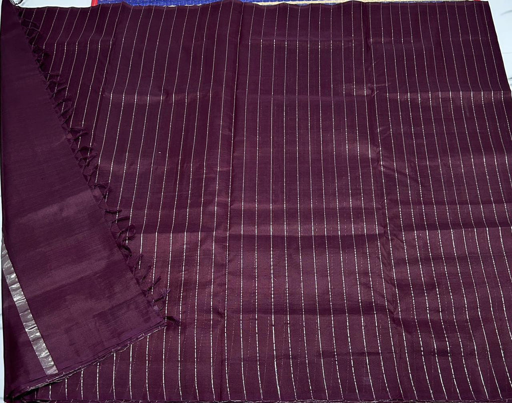 Handloom border less silk cotton saree - MS038