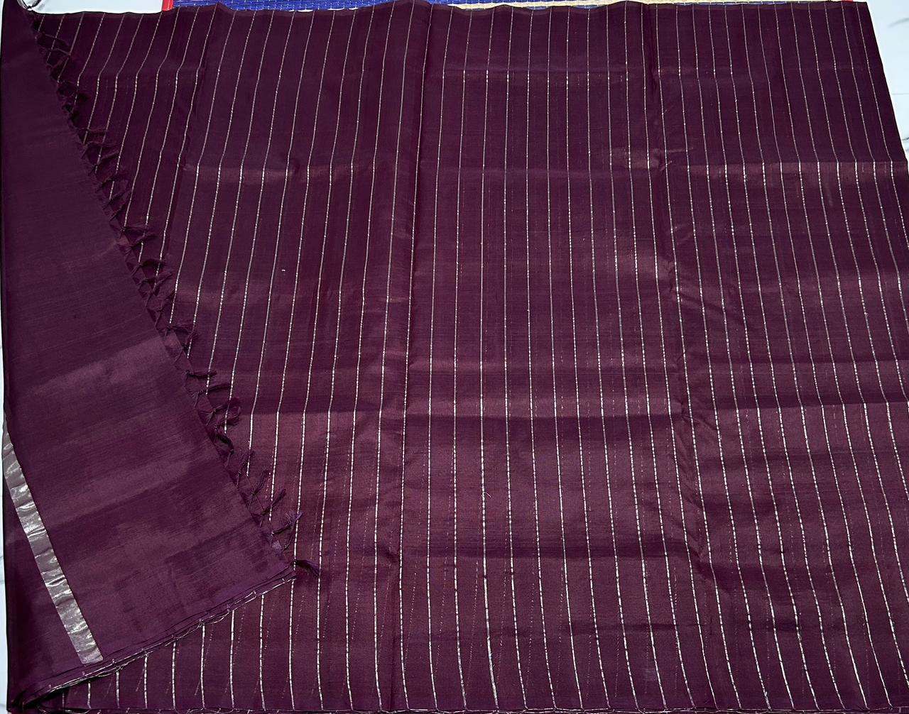 Handloom border less silk cotton saree - MS038
