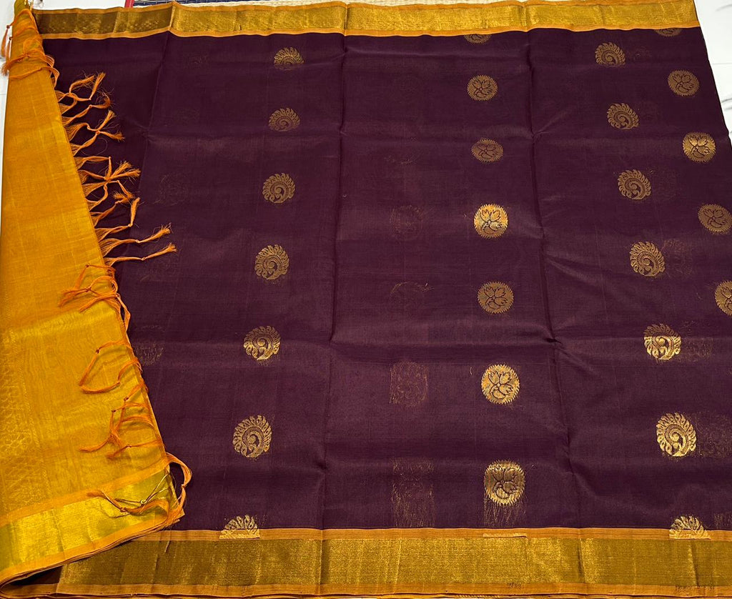 Handloom silk cotton saree with buttas - MS179