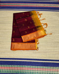 Handloom silk cotton saree with buttas - MS167