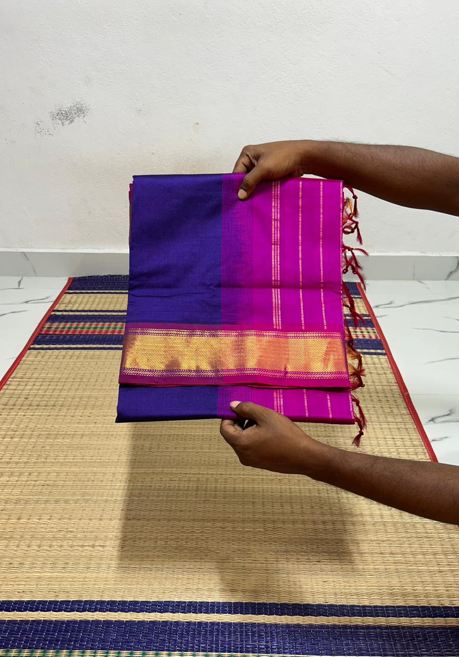 Handloom semi silk cotton saree - MS032