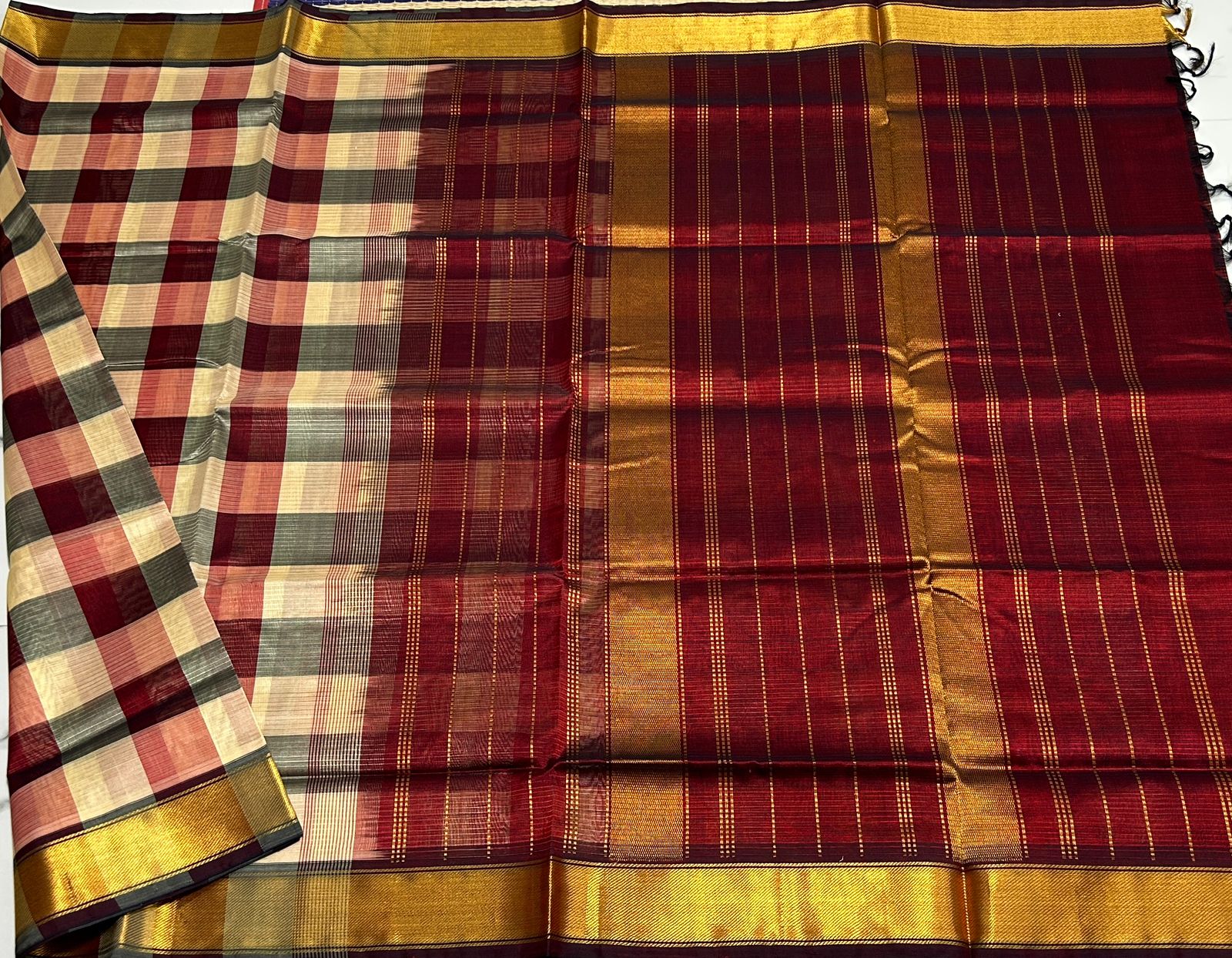 Handloom Paalum pazhamum silk cotton saree - MS087
