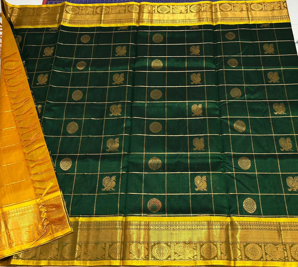 Handloom Mayil chakram silk cotton saree - MS020