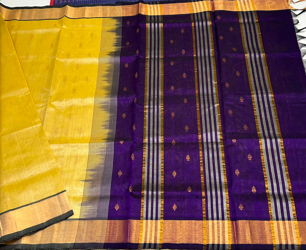 Handloom silk cotton saree with buttas - MS216