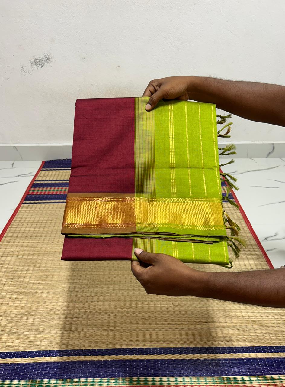 Handloom semi silk cotton saree - MS054