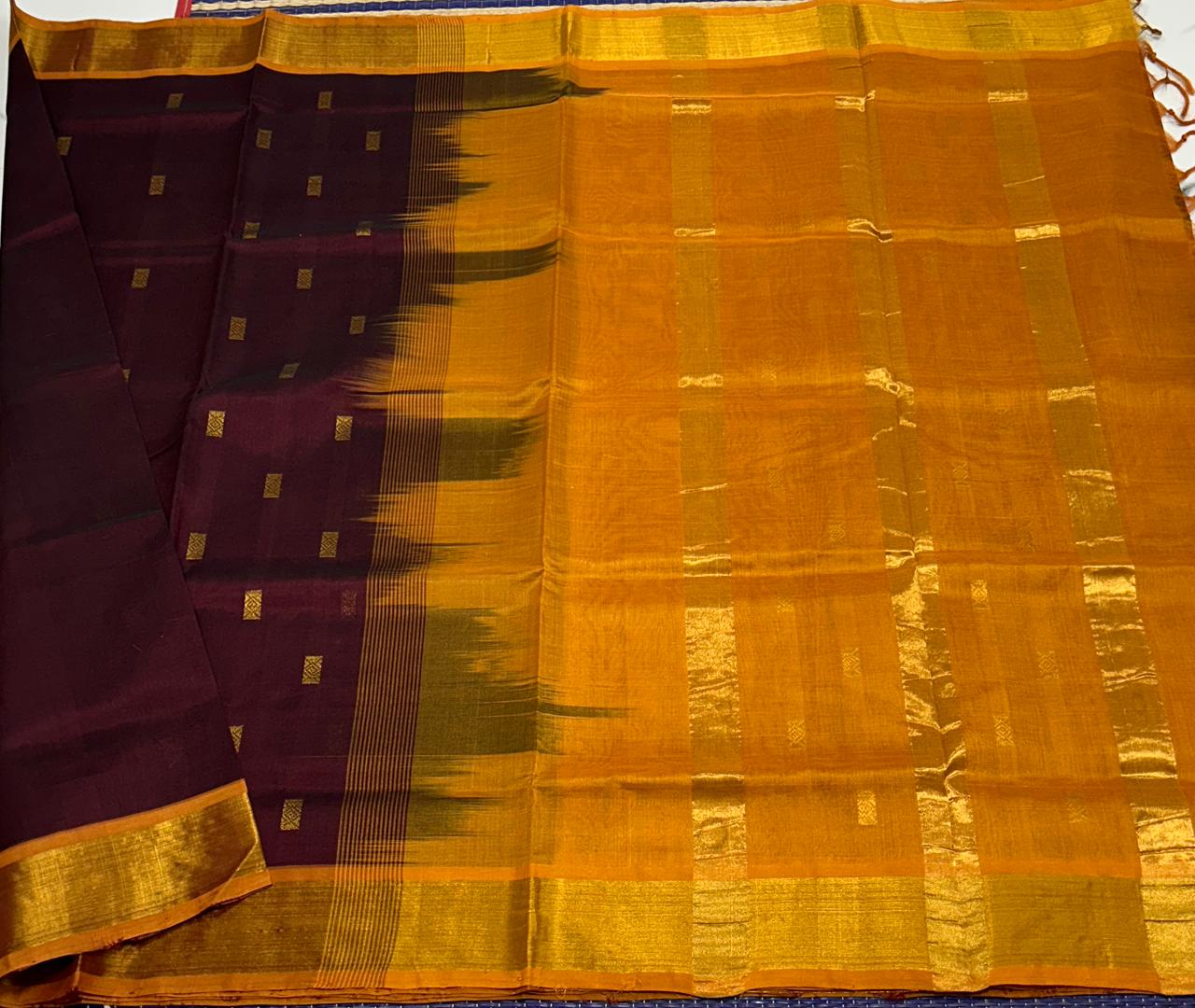 Handloom silk cotton saree with buttas - MS169