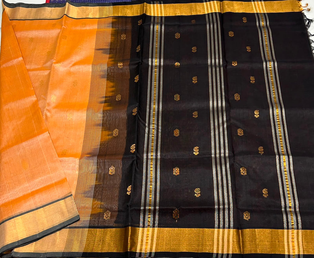 Handloom silk cotton saree with buttas - MS213