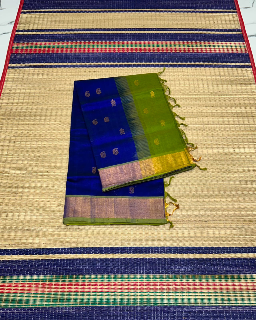 Handloom silk cotton saree with buttas - MS215