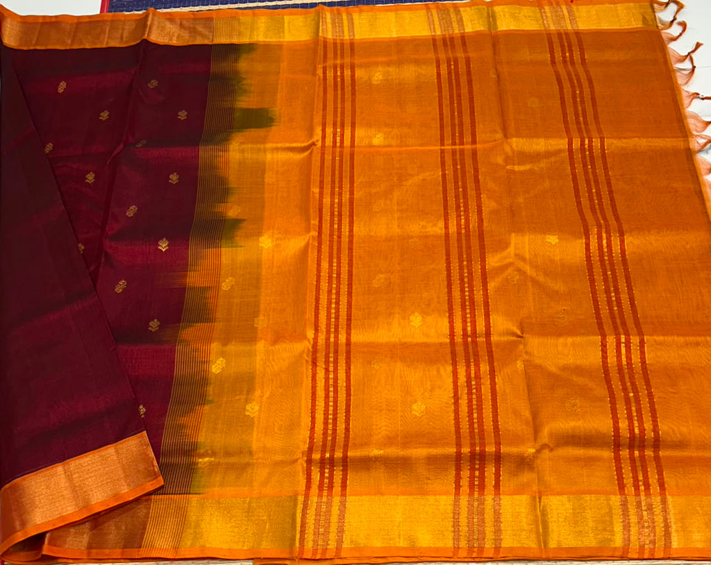 Handloom silk cotton saree with buttas - MS217