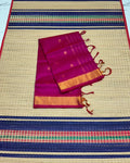 Handloom silk cotton saree with buttas - MS363
