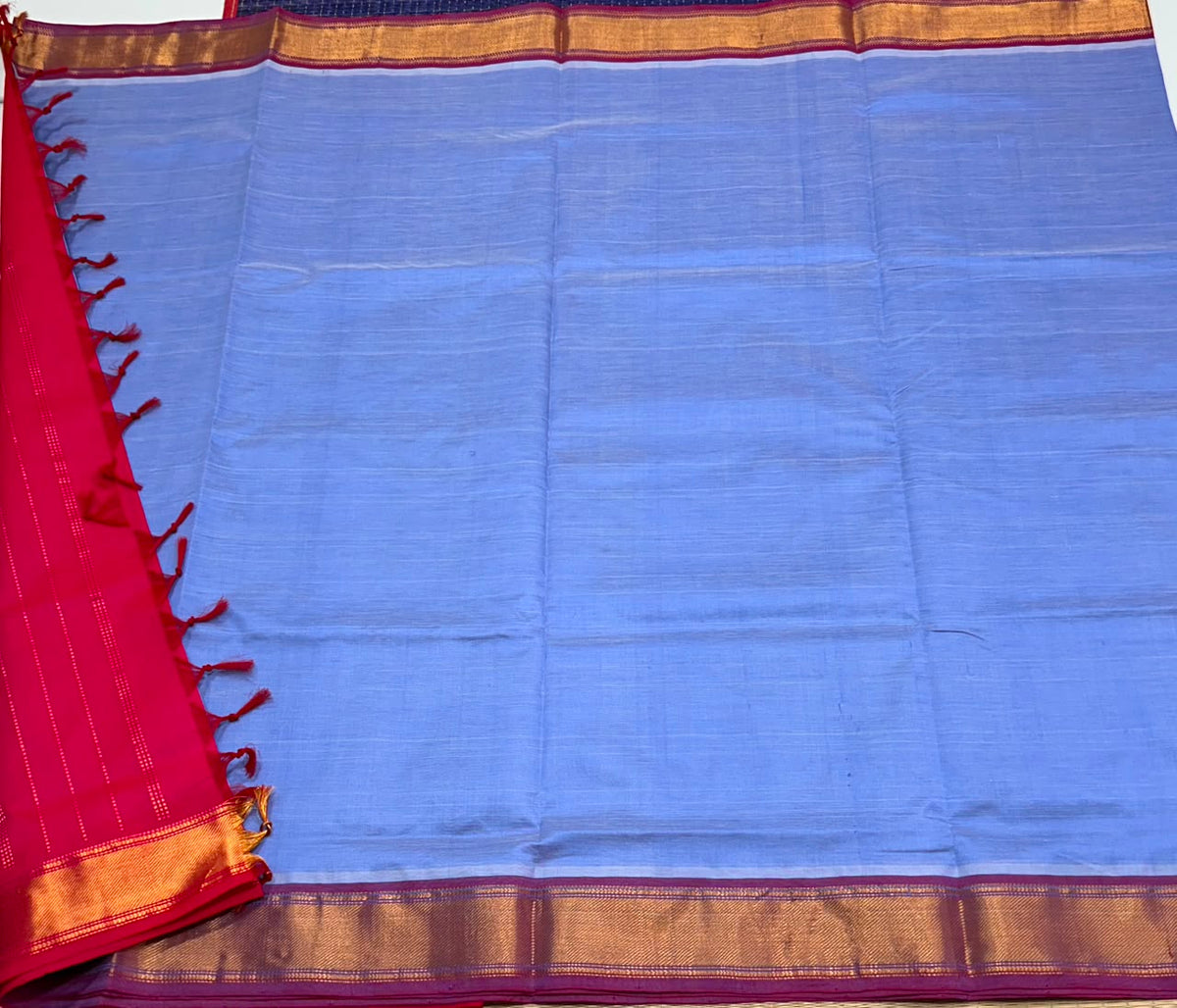 Handloom semi simple silk cotton saree - MS367