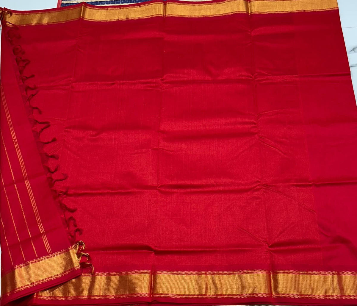 Handloom semi silk cotton saree - MSD008 (weaving mistek saree)