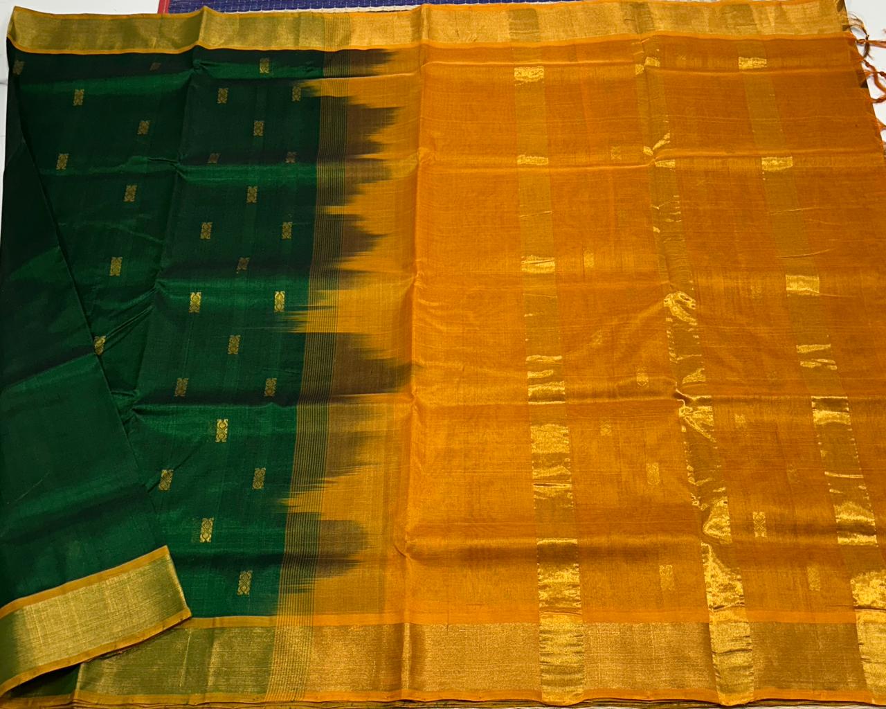 Handloom silk cotton saree with buttas - MS171