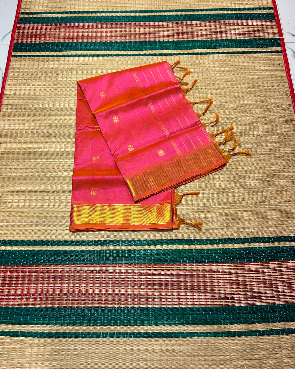 Handloom silk cotton saree with buttas - MS295