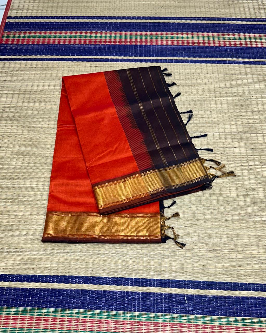 Handloom semi silk cotton saree - MS100