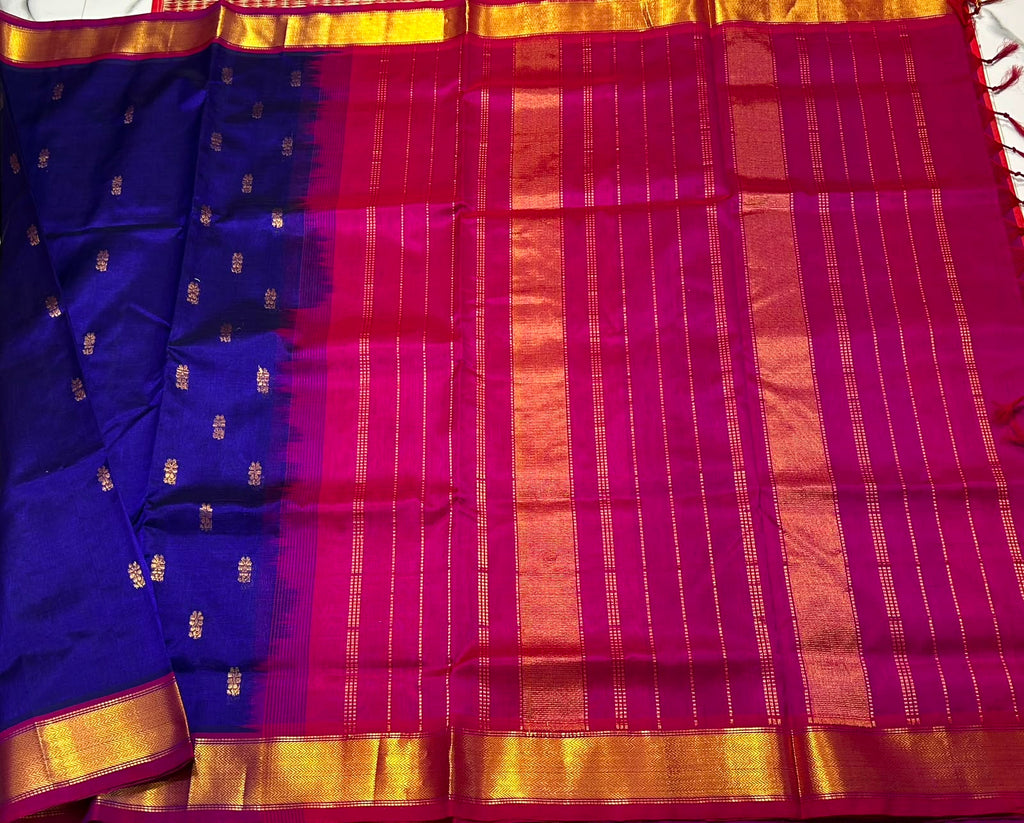 Handloom silk cotton saree with buttas - MS296