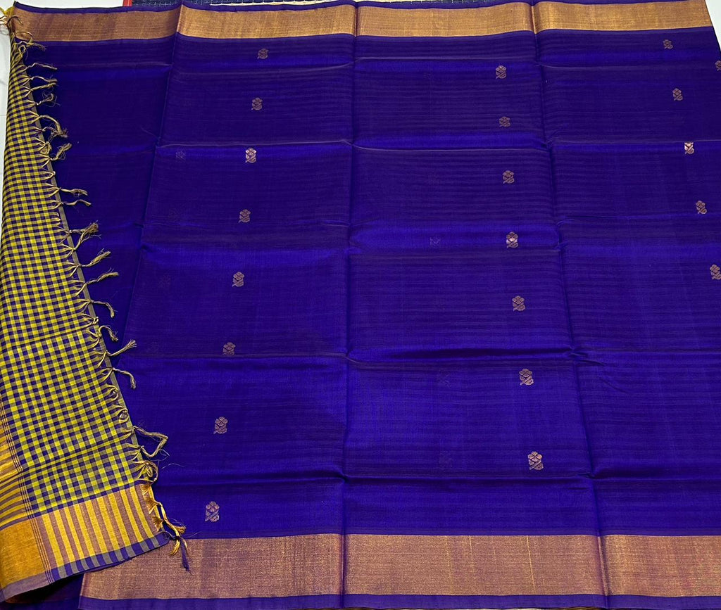 Handloom silk cotton saree with buttas - MS203