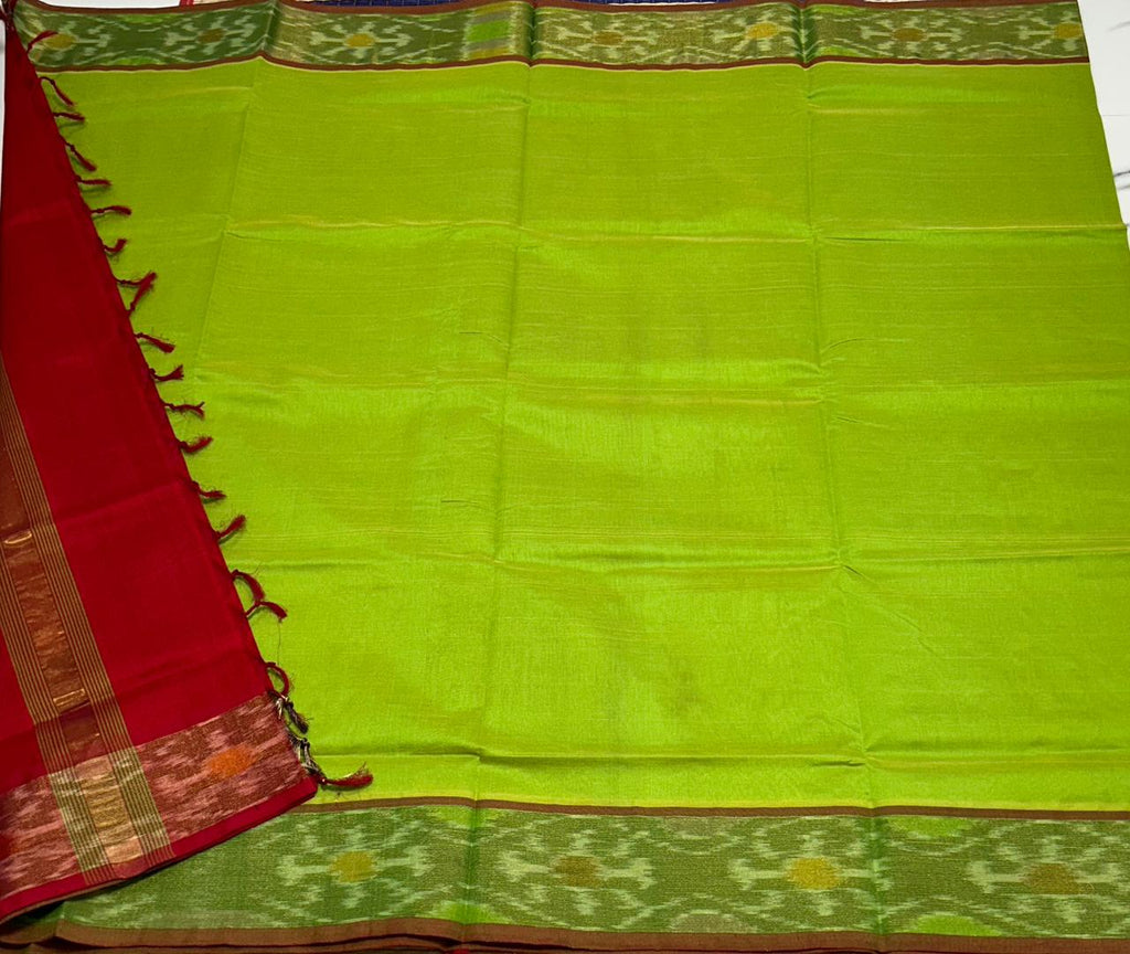 Handloom semi silk cotton saree pochampalli border - MS069