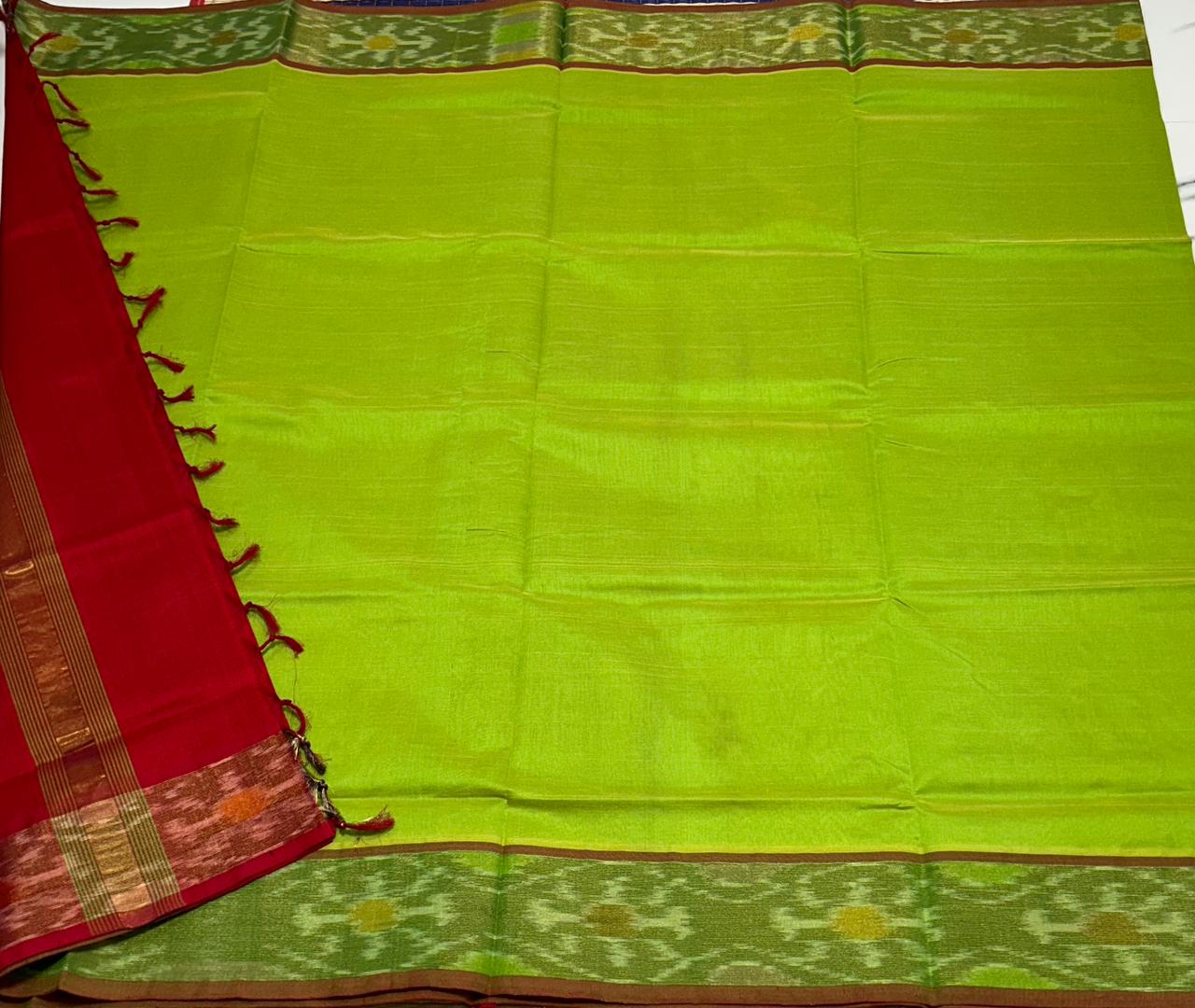 Handloom semi silk cotton saree pochampalli border - MS069