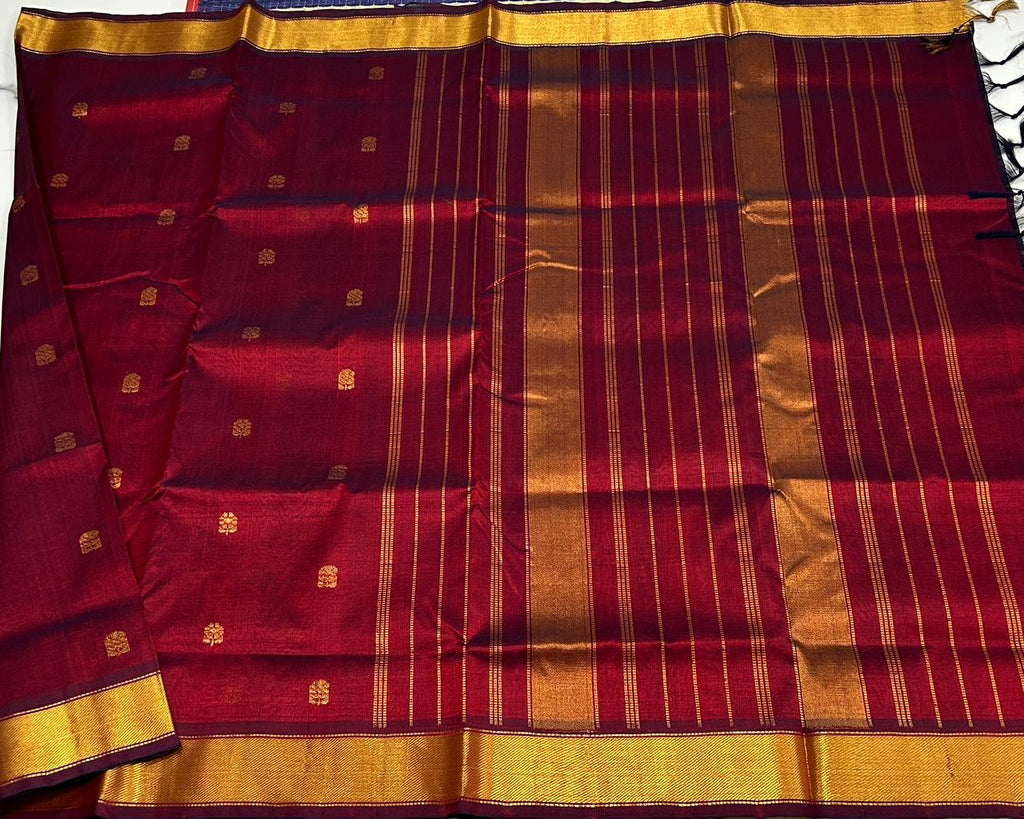 Handloom silk cotton saree with buttas - MS122