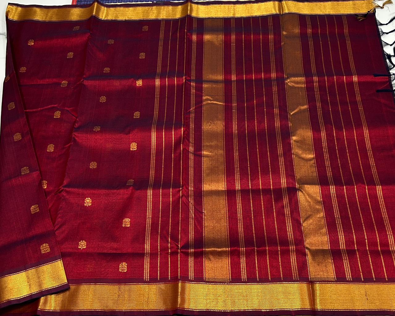 Handloom silk cotton saree with buttas - MS122