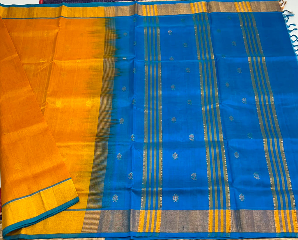 Handloom silk cotton saree with buttas - MS225