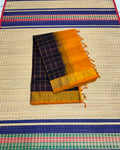 Handloom silk cotton saree with zari  kattam - MS222