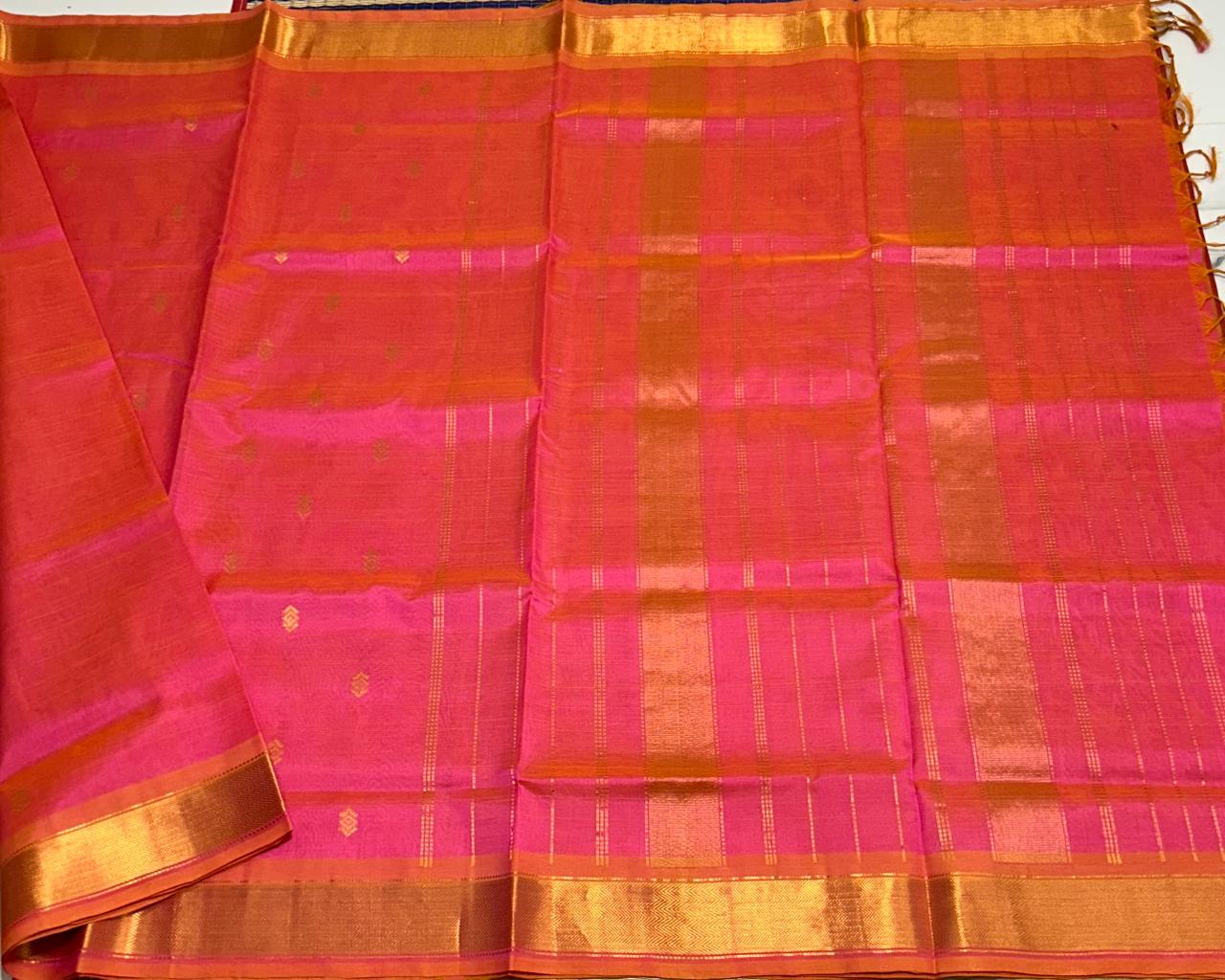 Handloom silk cotton saree with buttas - MS082