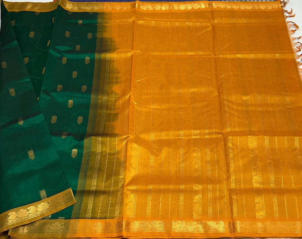 Handloom silk cotton saree with buttas - MS077