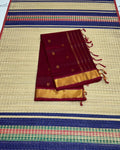 Handloom silk cotton saree with buttas - MS188