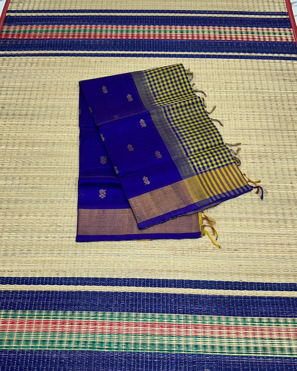 Handloom silk cotton saree with buttas - MS203
