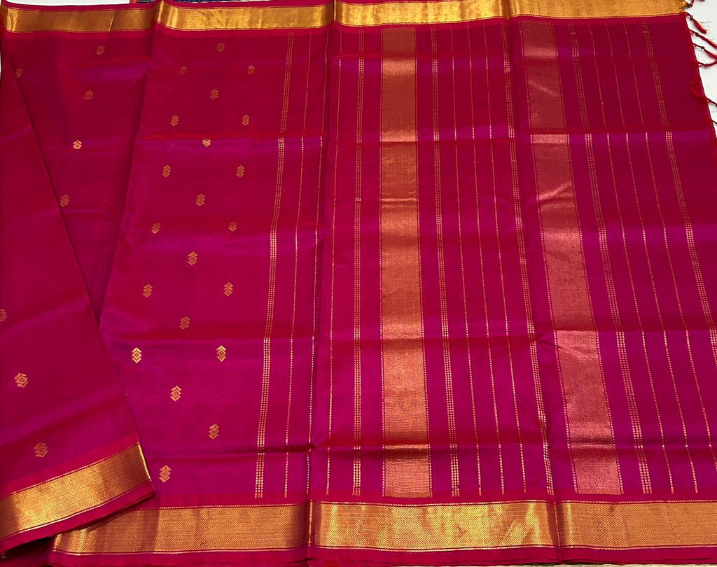 Handloom silk cotton saree with buttas - MS117