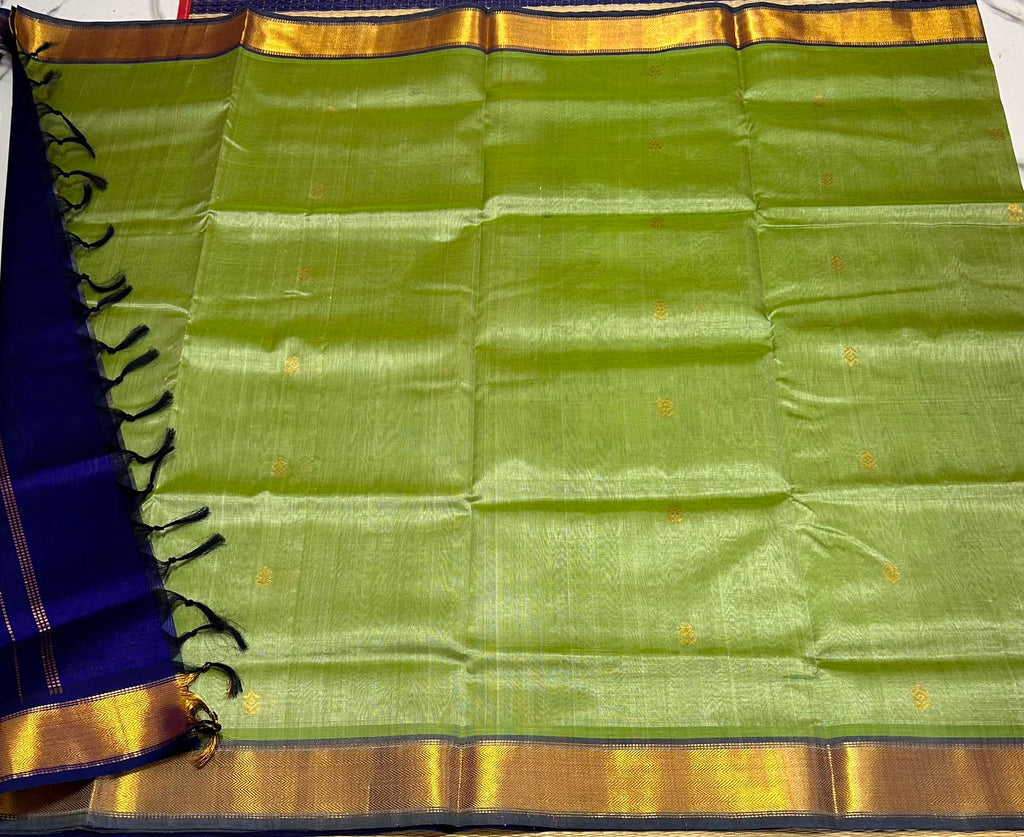 Handloom silk cotton saree with buttas - MS250
