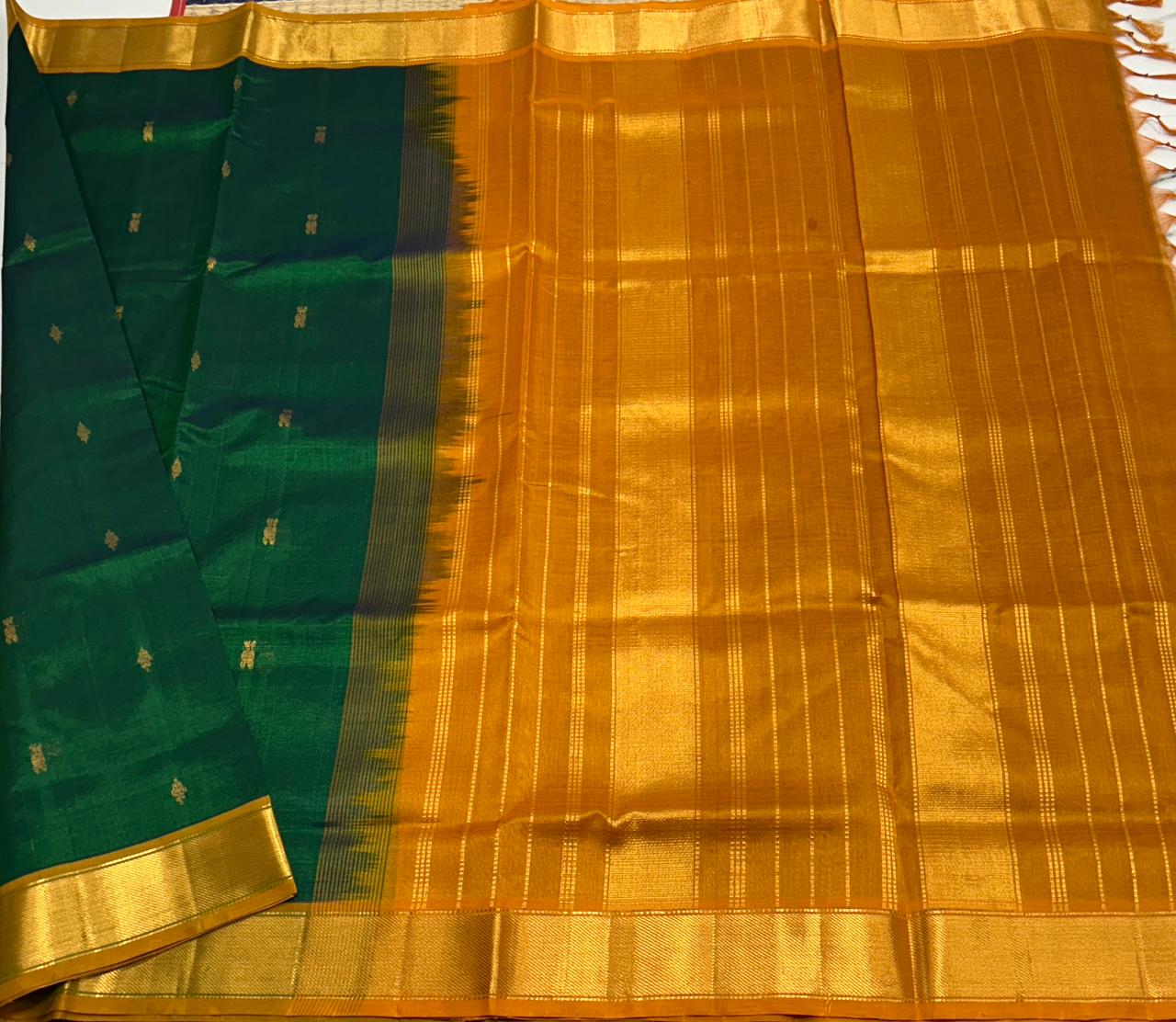 Handloom silk cotton saree with buttas - MS198