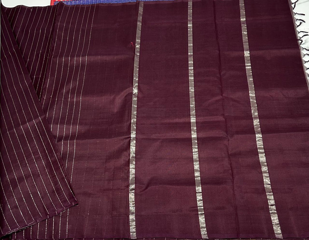 Handloom border less silk cotton saree - MS038