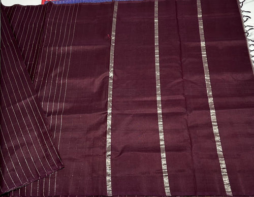 Handloom border less silk cotton saree - MS038