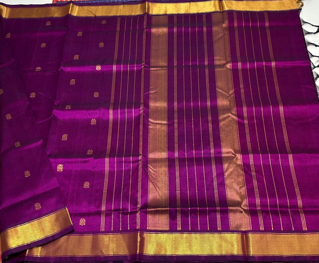 Handloom silk cotton saree with buttas - MS067