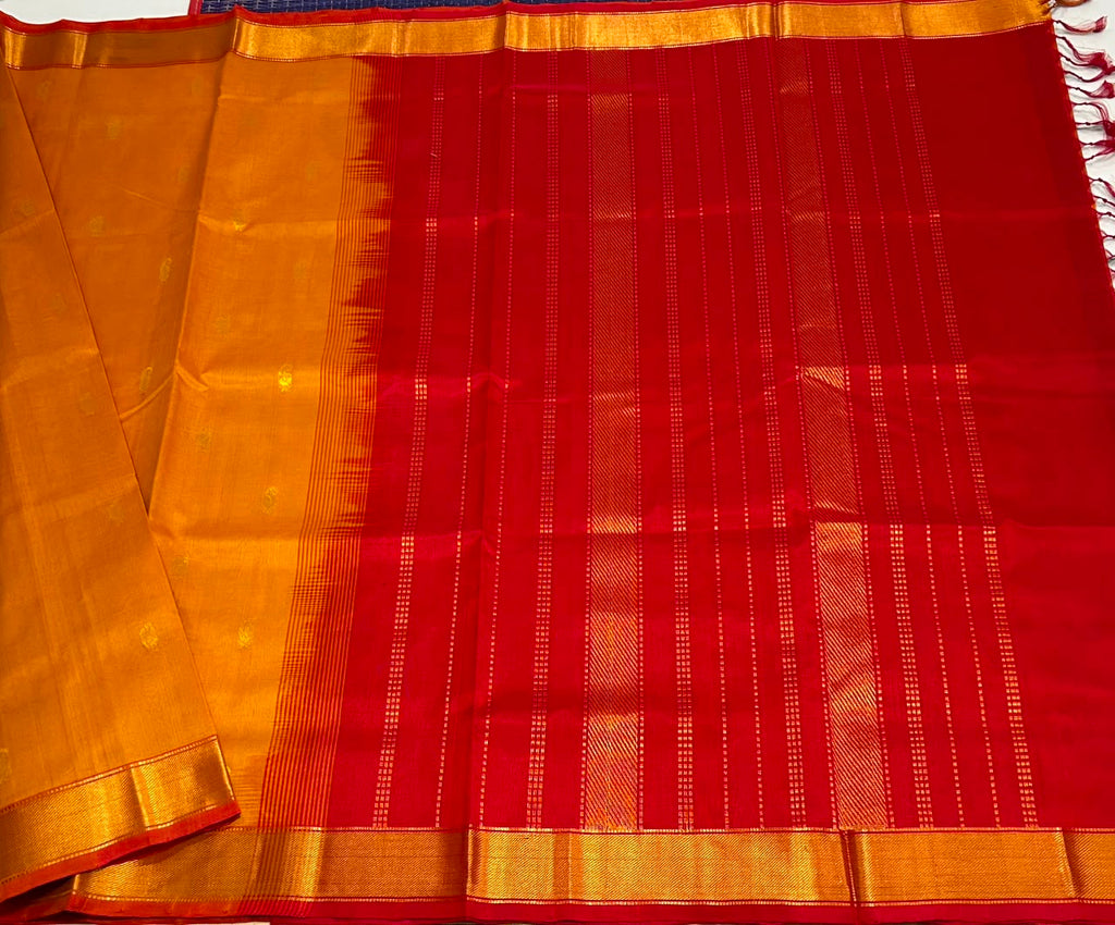 Handloom silk cotton saree with buttas - MS232