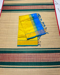 Handloom semi silk cotton saree with buttas - MS326