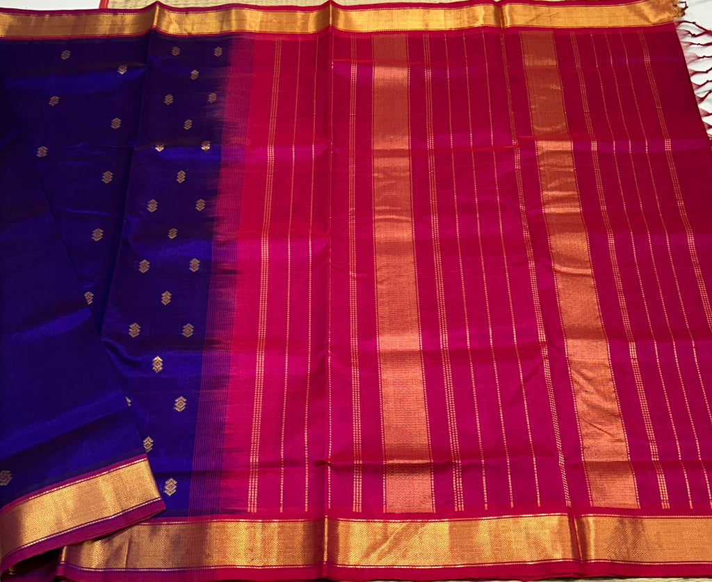 Handloom silk cotton saree with buttas - MS194