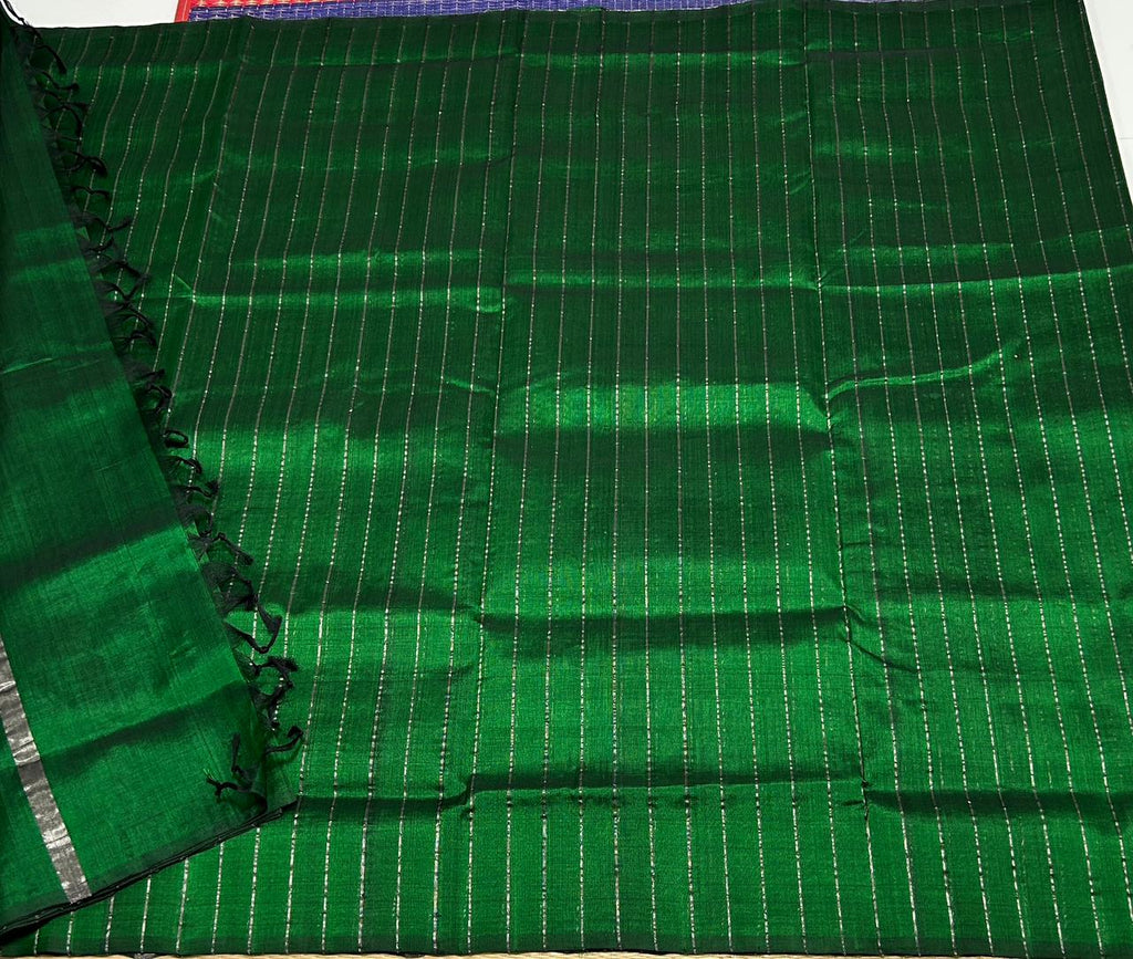 Handloom border less silk cotton saree - MS036