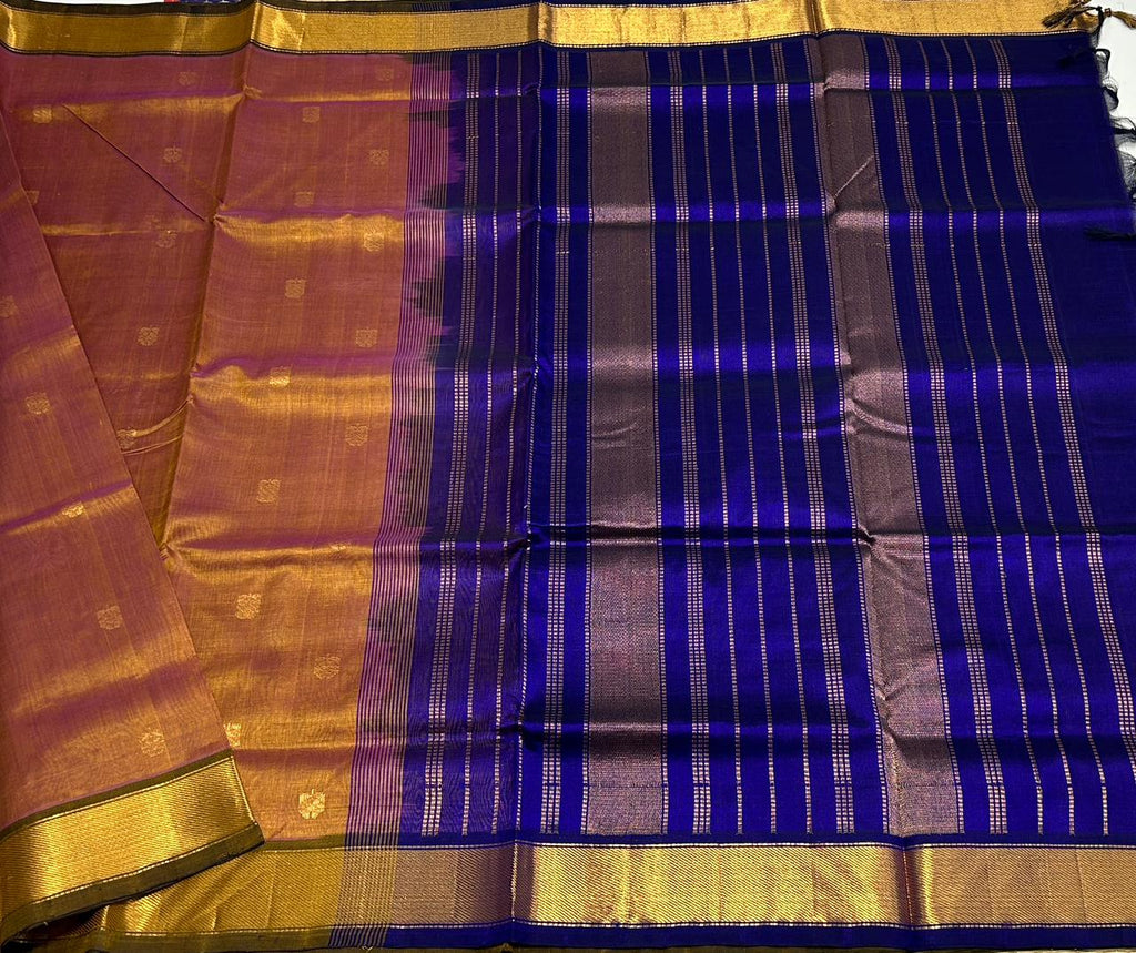 Handloom silk cotton saree with buttas - MS103