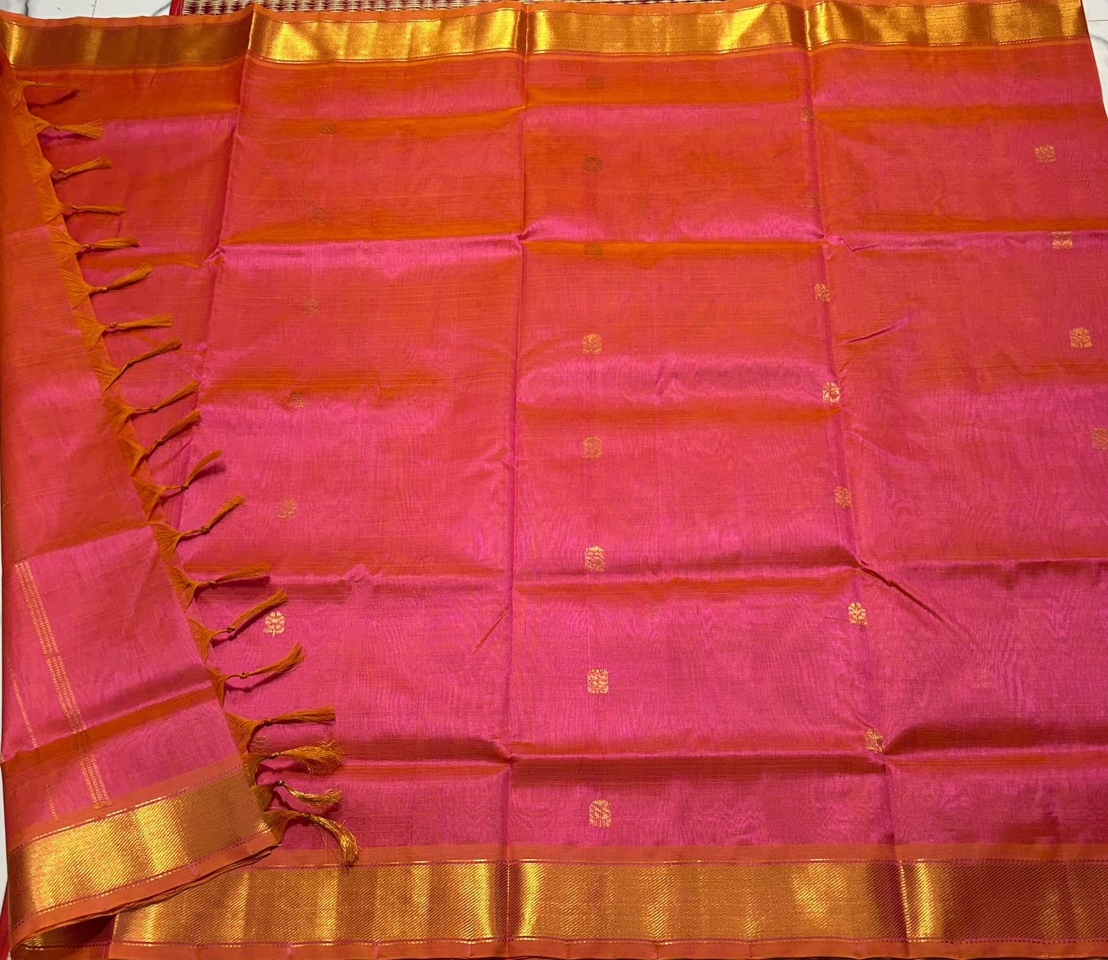 Handloom silk cotton saree with buttas - MS295