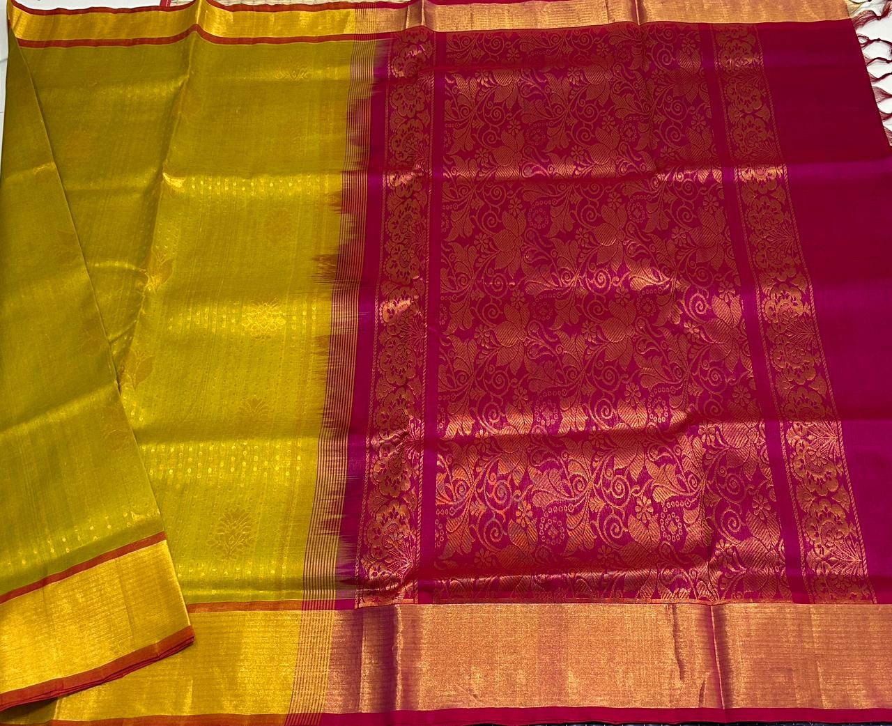 Handloom silk cotton saree with buttas - MS079