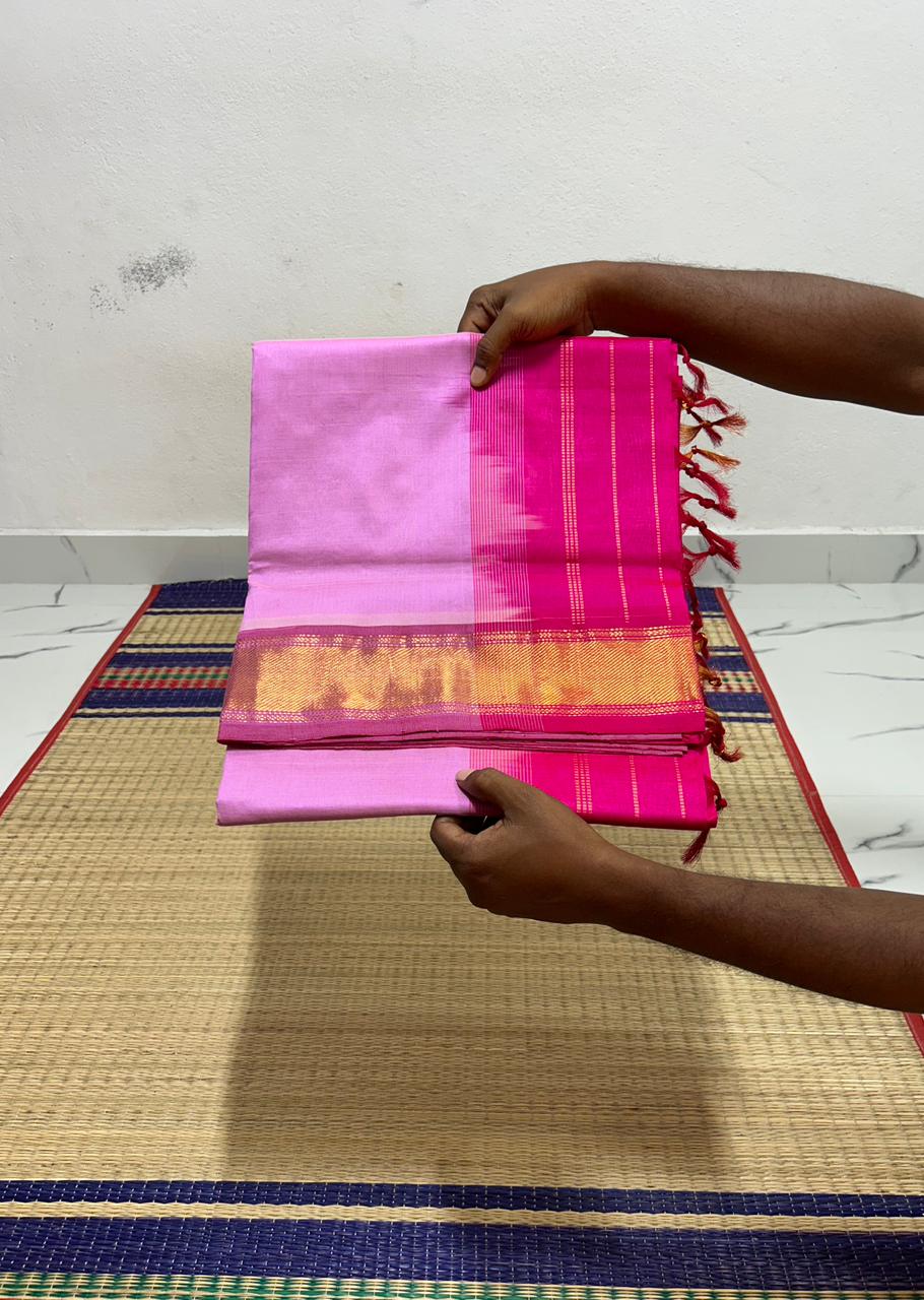 Handloom semi silk cotton saree - MS028