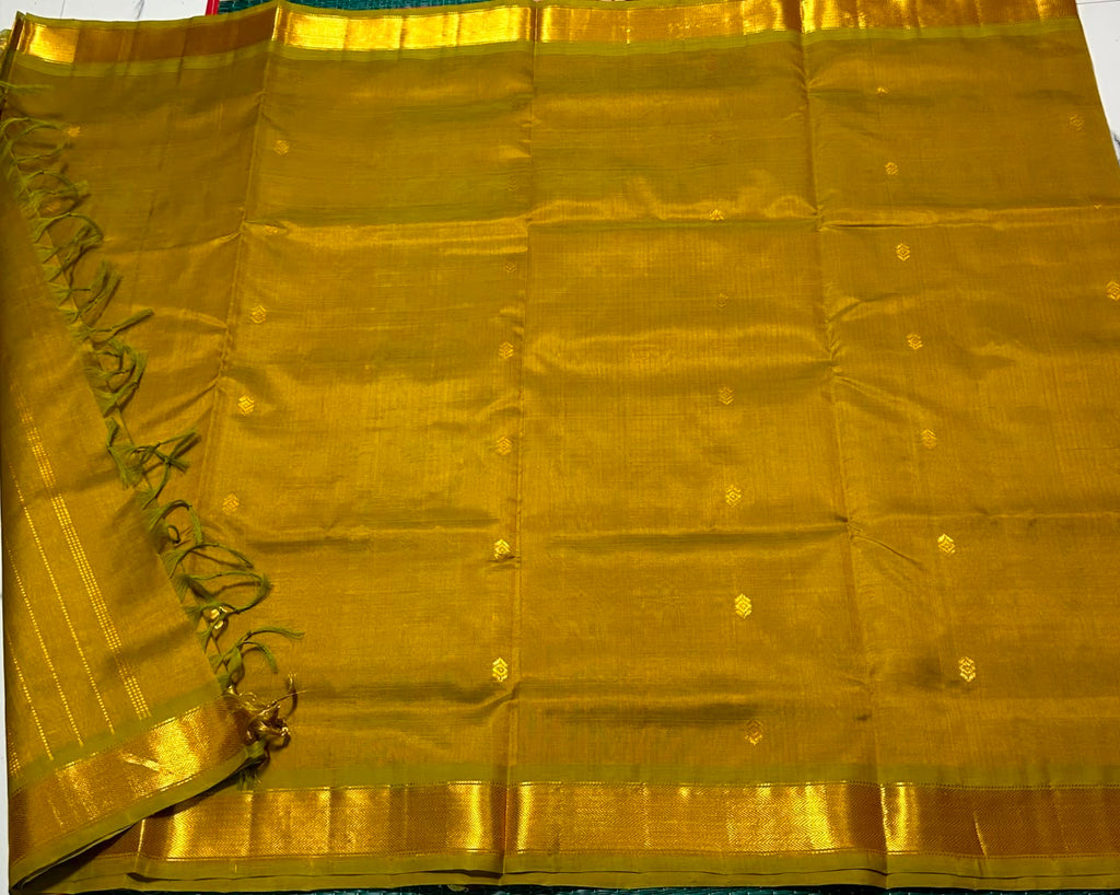 Handloom silk cotton saree with buttas - MS339